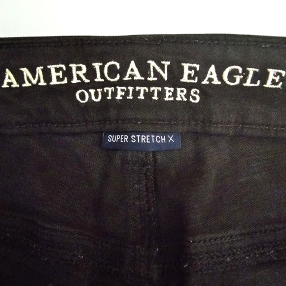 American Eagle Outfitters Super Stretch Jegging Size 2‎ Black Skinny Distressed - Picture 5 of 8